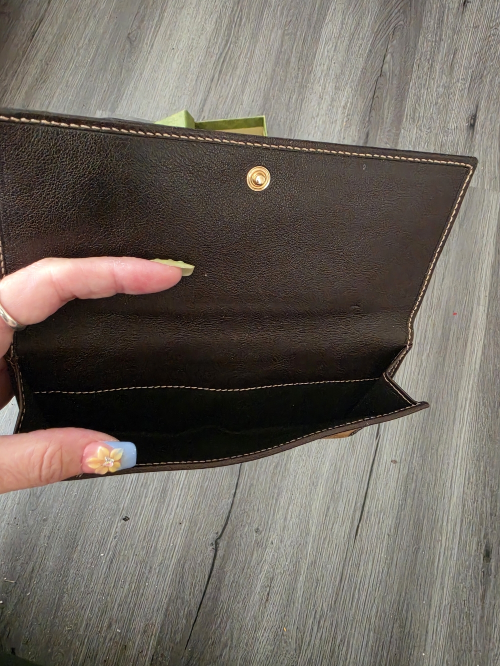 Gucci Suede Brown Wallet Clutch - Brown - Picture 5 of 16